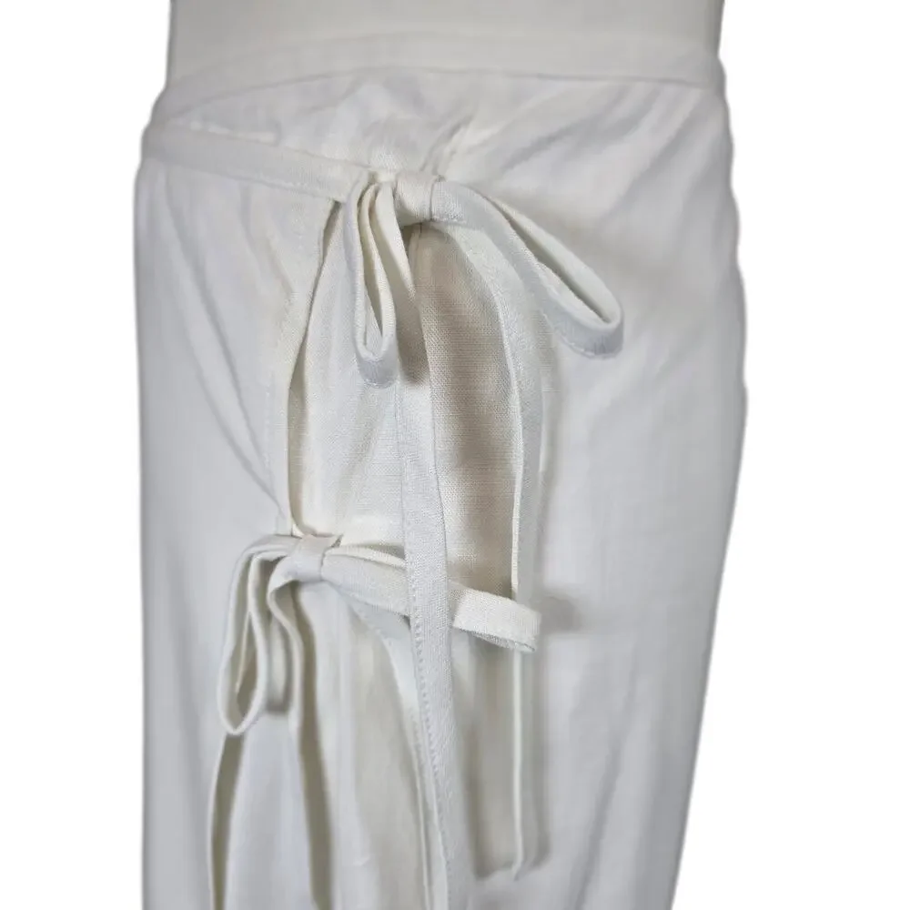 NWT L Ivory Midi Pencil Wrap Lined Skirt w/Side‎ Tie by Future Collective